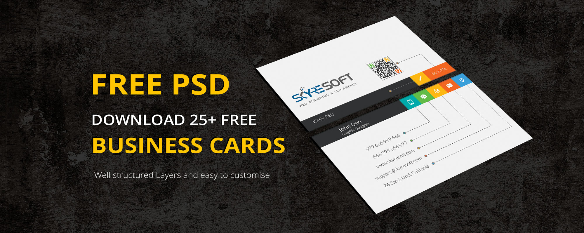 21 Creative Free PSD Business Card Templates 21 - Skyresoft Blog Within Web Design Business Cards Templates