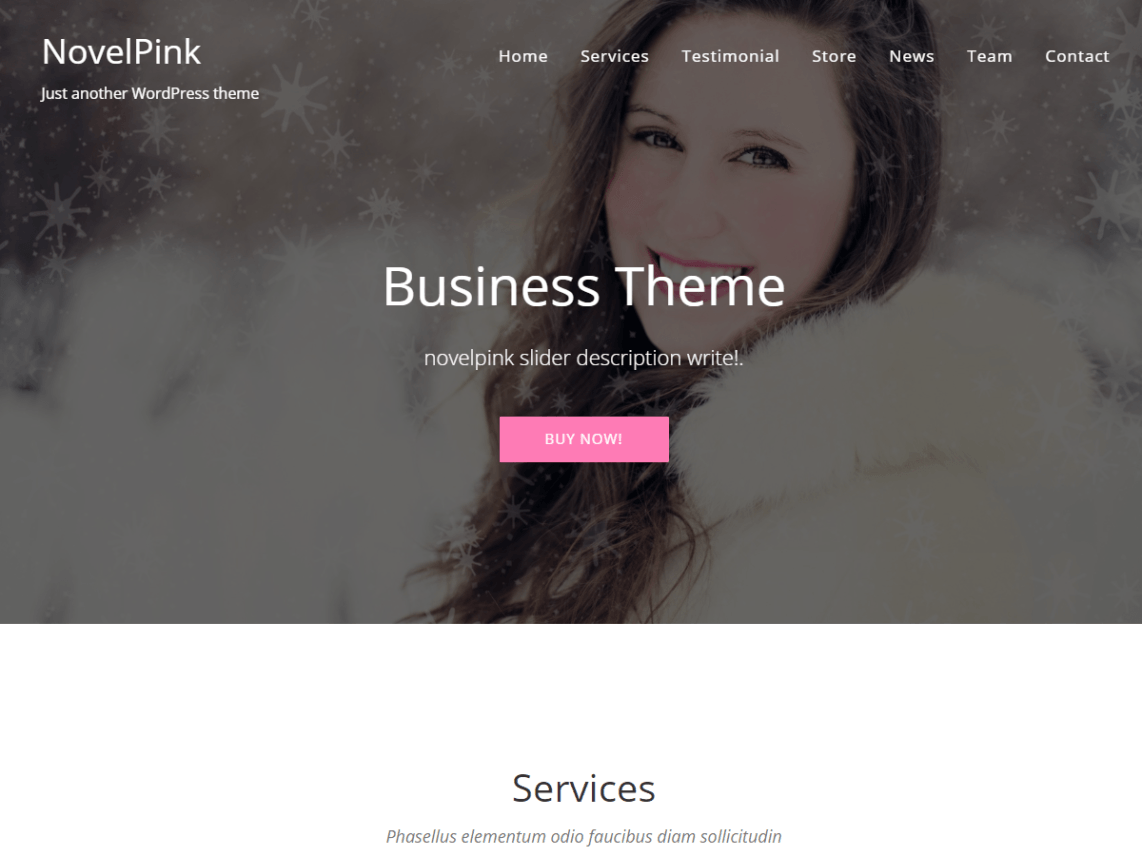 free wordpess theme novelpink