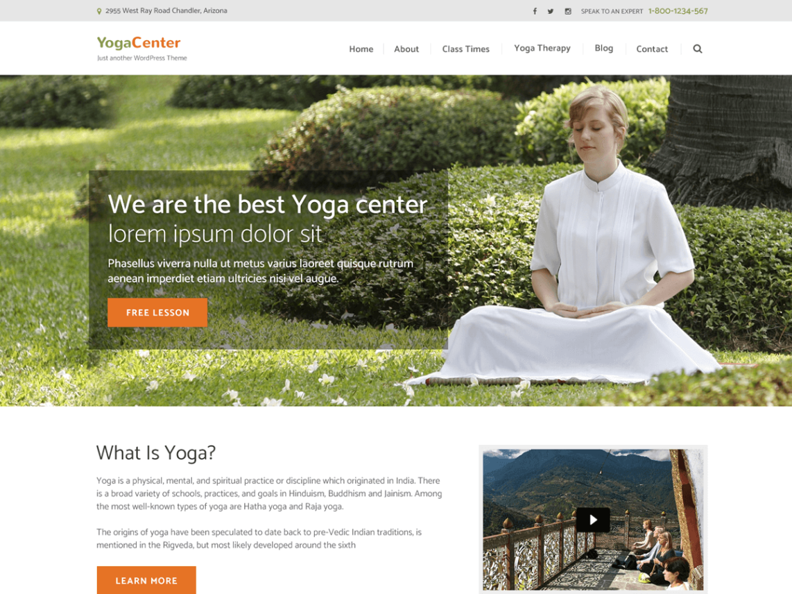 free wordpress theme pranayama yoga